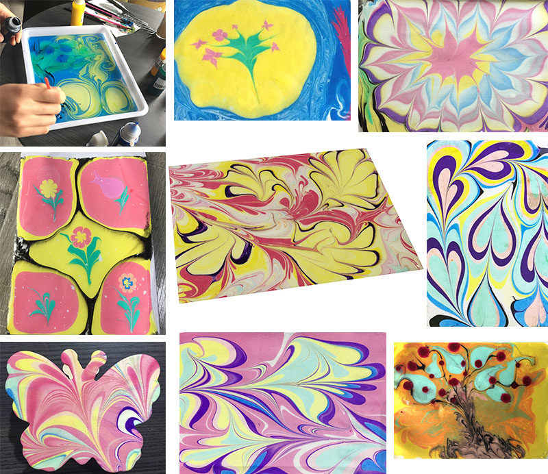 水拓画颜料土耳其湿拓画套装幻彩浮水画水影画儿童diy创意水上画