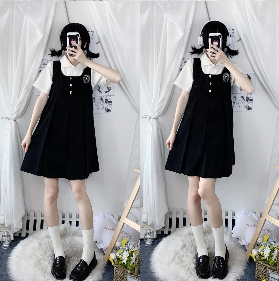 妙氏原创jk制服卡奶裙幼稚园秋季可爱减龄背带裙子衬衫正版套装护