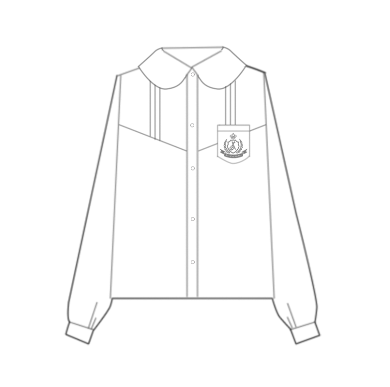 音乐高校原创jk制服刺绣衬衫夏季长袖风琴衬衫