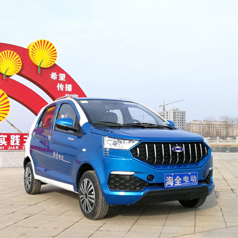 新款海全q7电动汽车成人新能源油电两用铁壳家用电动四轮车