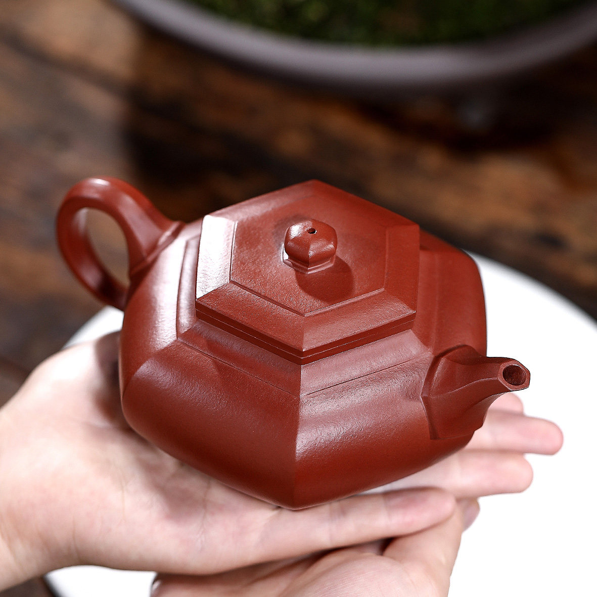 大彬六方紫砂壶纯全手工六角原矿朱泥大红袍方壶茶壶