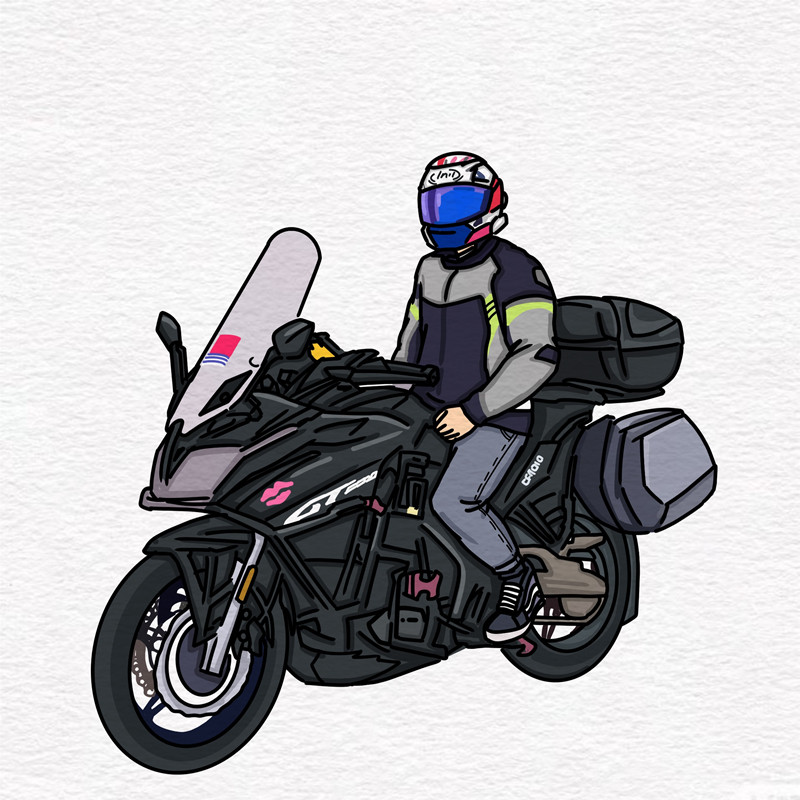 手绘机车头像定制汽车约稿卡通动漫画微信真人手绘真人漫画