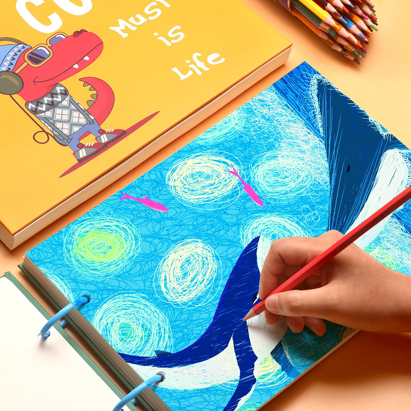 画本涂色a4环美画画可爱水彩蜡笔马克绘画素描
