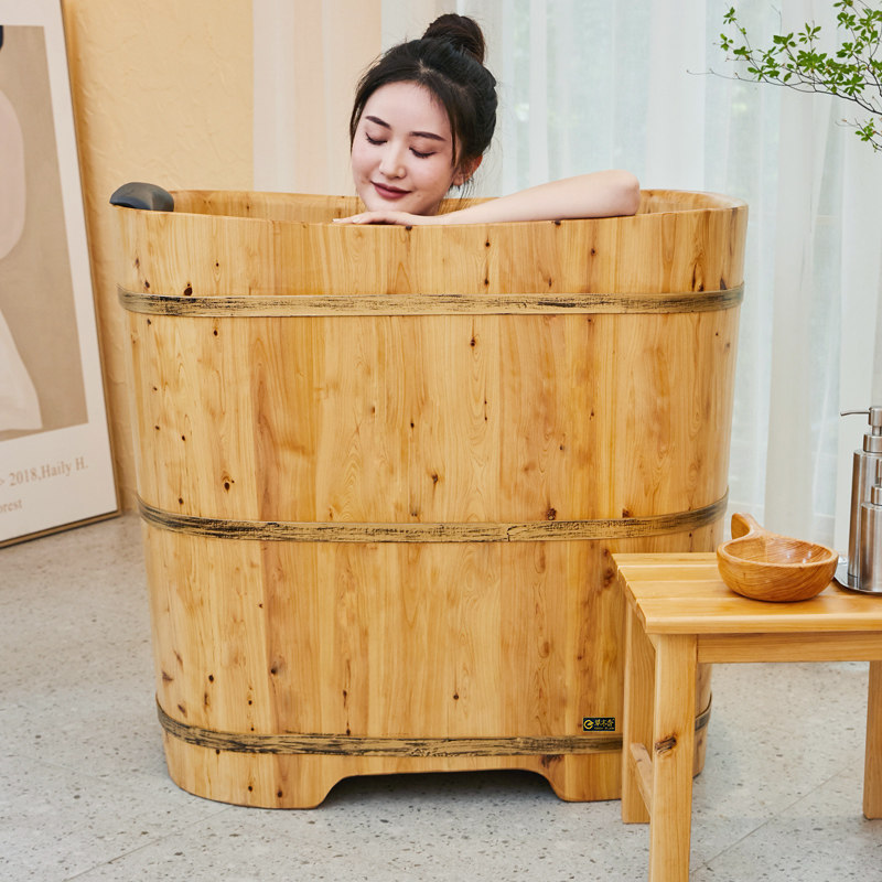 草木香木桶浴桶方形香柏柏木泡澡加高蒸汽蒸汽浴沐浴桶