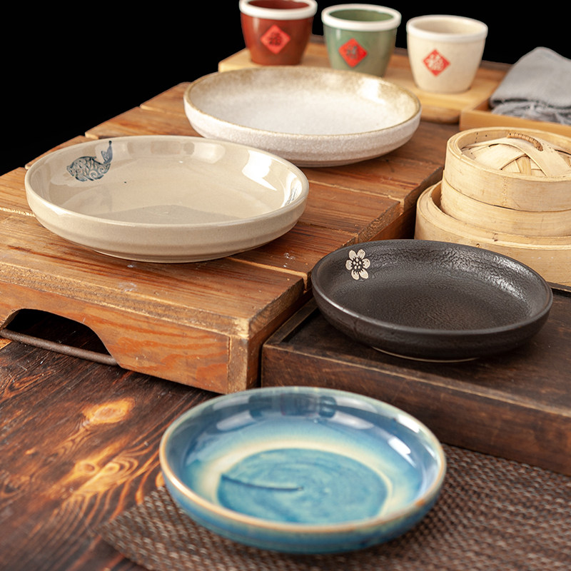 中式老式仿古陶瓷8寸9窝盘瓷碟子点心盘子盘