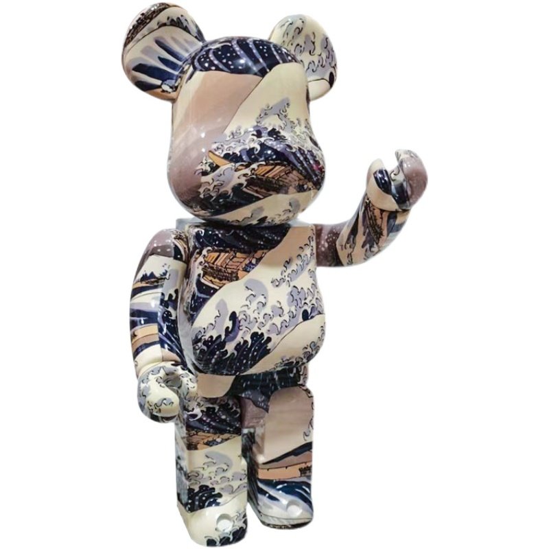 bearbrick400暴力熊积木熊神奈川冲浪浪里摆件潮玩公仔盲盒潮玩盲盒