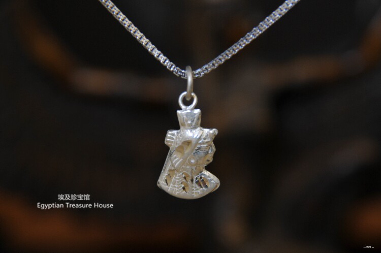 现货双面吊坠埃及手工银饰法老头像艳后银吊坠