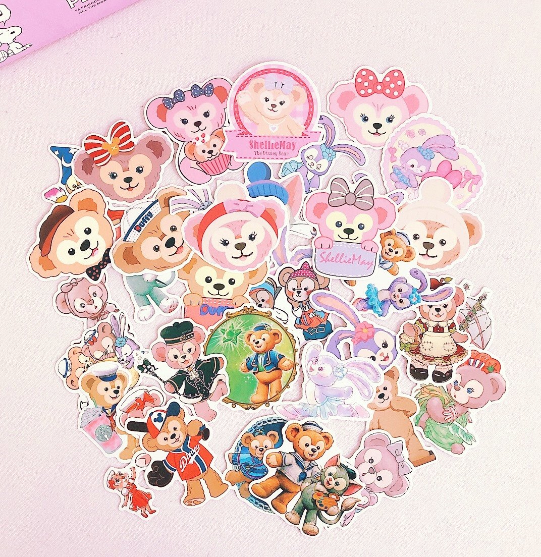 贴纸36张ins网红达菲熊史黛拉行李箱涂鸦车贴贴纸