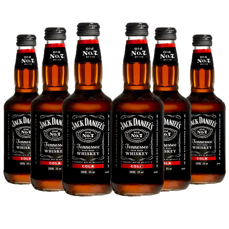jack daniels 杰克丹尼威士忌可乐汽水酒鸡尾酒预调酒 330ml*6支