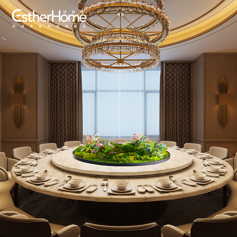 酒店餐桌大圆圆桌摆件创意仿真花假摆设桌面摆件