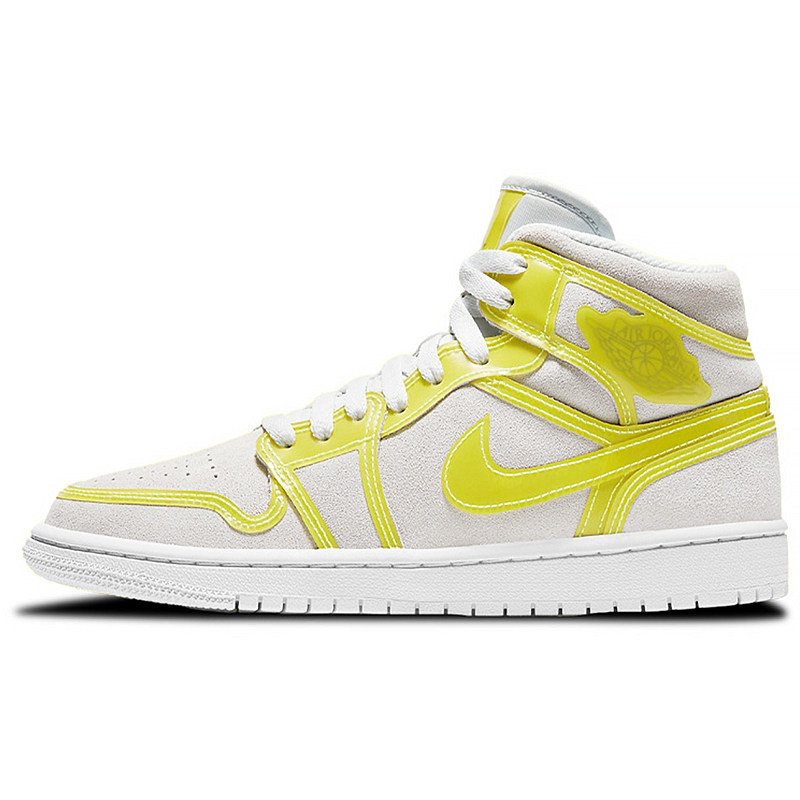 airjordanmidlxoptiyellowaj1白黄麂皮女鞋篮球鞋
