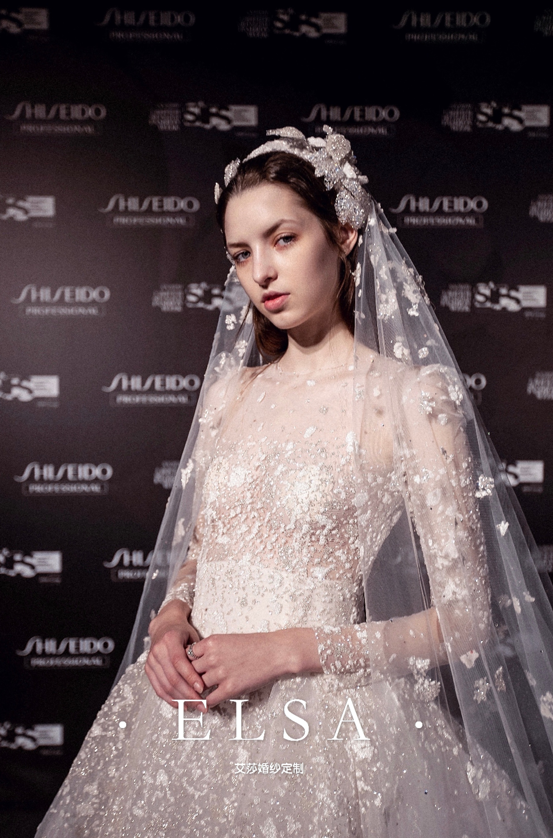 eliesaab梦幻星空婚纱新娘闪耀镂空婚纱