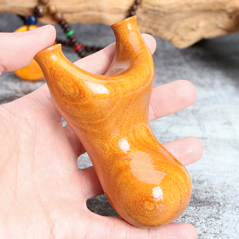 弹弓黄酸枝实木木质木制原木木头反曲扁皮弓胖飞镖