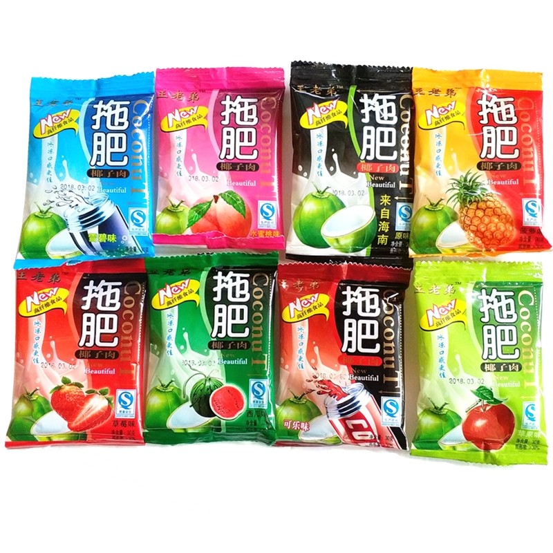拖肥糖椰子肉托肥吸吸果肉果冻布丁水果粒果汁可乐味饮料90后怀旧