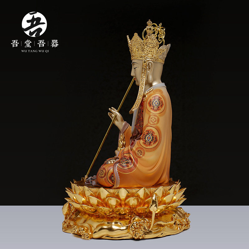 吾堂吾器全铜水浪地藏王地藏精工佛像摆件家用供奉摆件