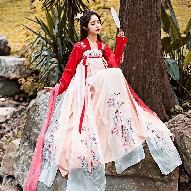 超仙汉服大码女装200斤中国国风齐胸襦裙mm民族服装