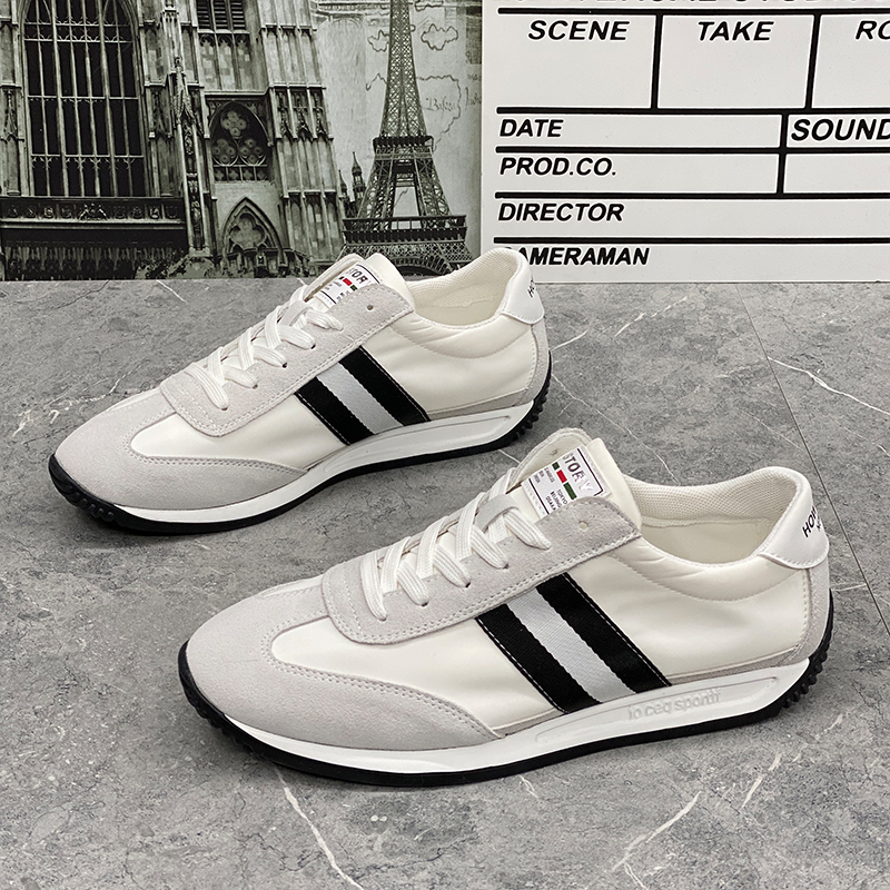 欧洲站男鞋夏季潮鞋时尚帆布鞋运动休闲真皮阿甘鞋小白鞋板鞋透气