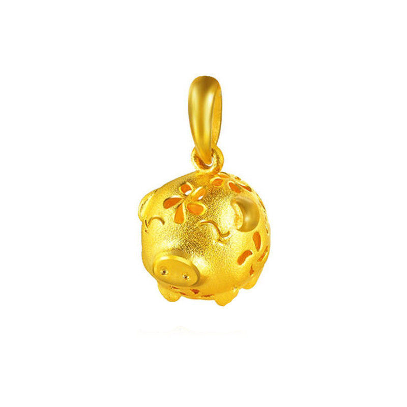 12生肖鸡猴猪狗吊坠女镀黄金项链仿3d金小动物送小朋友礼物本命年