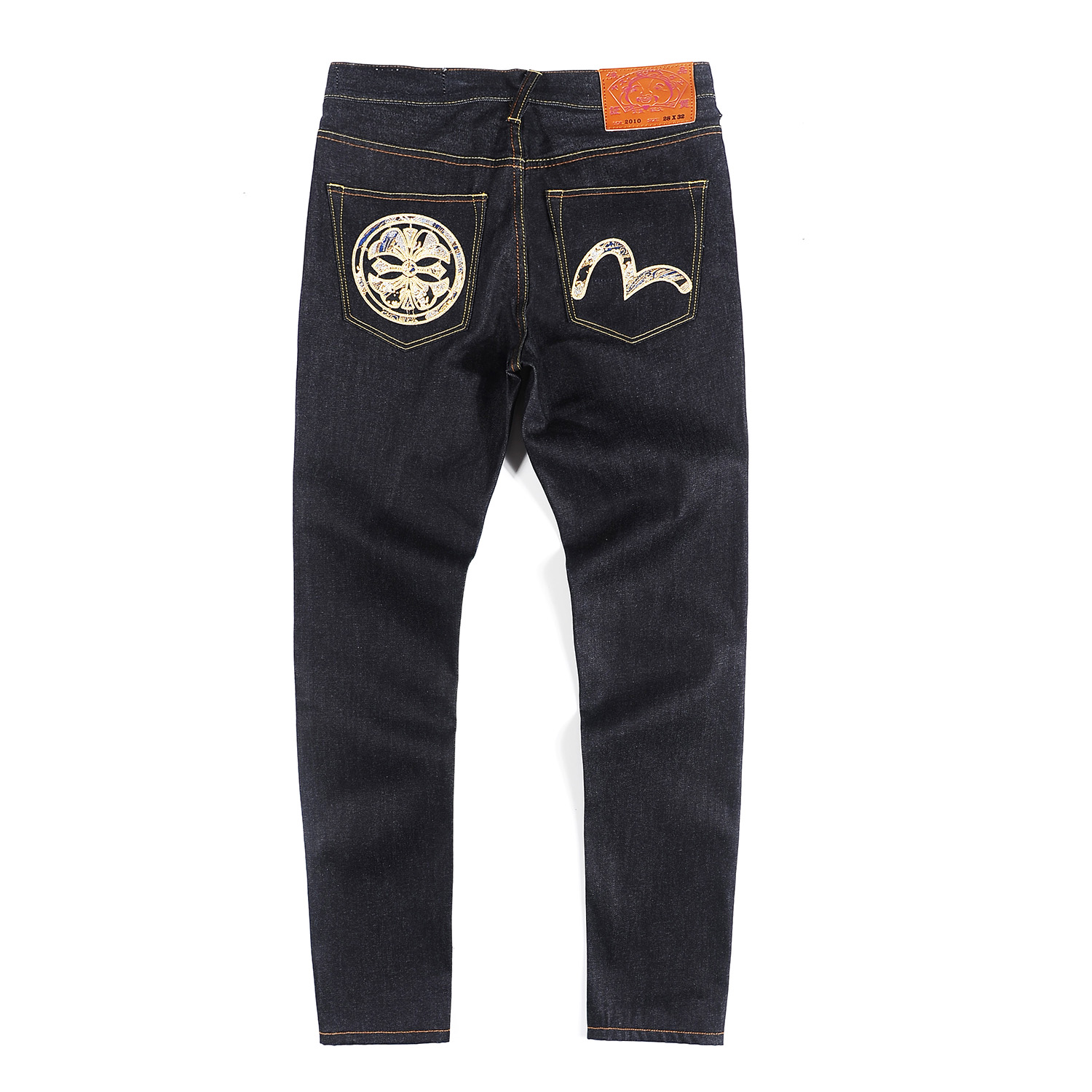 潮牌evisu福神牛仔裤刺绣海鸥提花道乐头大运动休闲运动牛仔裤