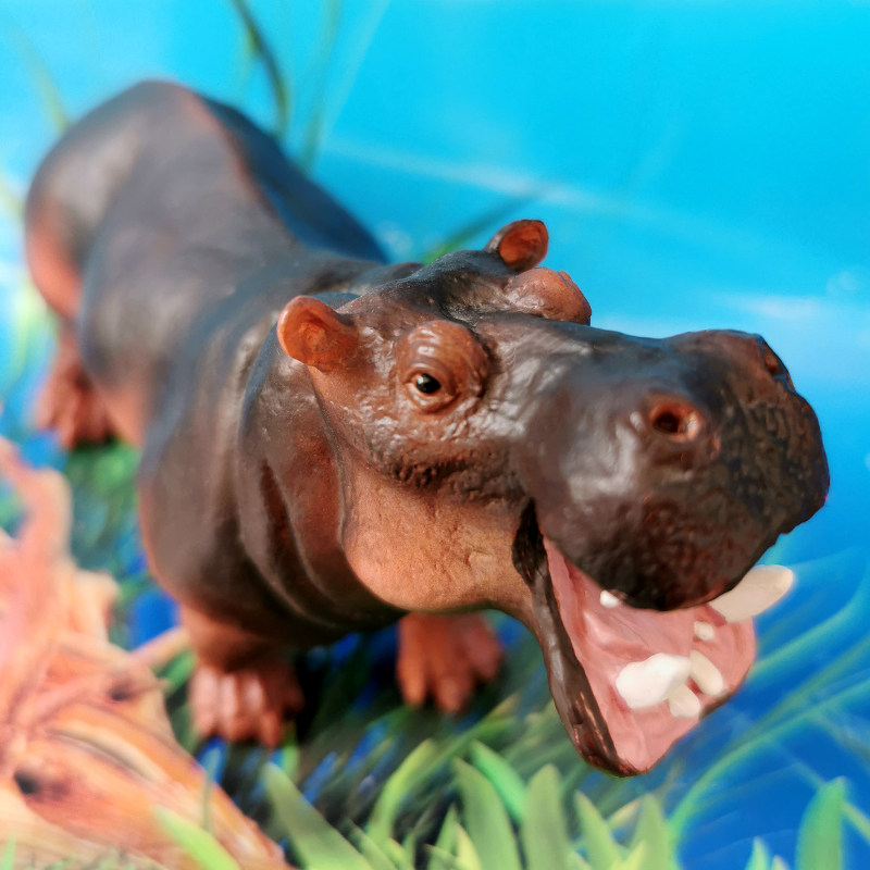 欧美safari正品野生动物教学模型张嘴河马229029玩具仿真