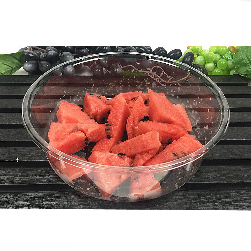 西瓜包装盒透明一次性无盖水果蔬菜超市圆形水果切外卖打包盒包邮
