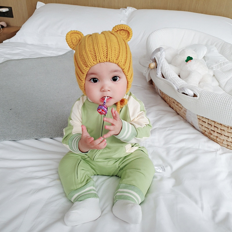 女婴婴儿连体连体衣衣服女宝宝春秋装可爱哈衣连身衣