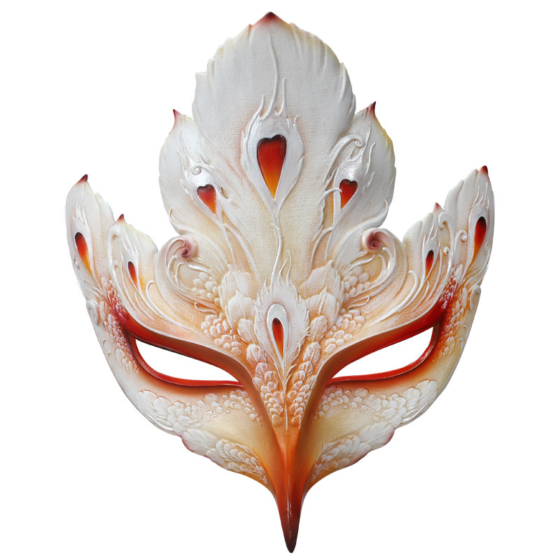 中国风魂作物手绘半脸面具派对舞会凤凰装扮古风汉服配饰女生礼品