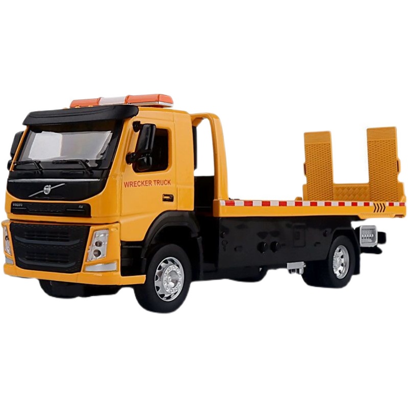 沃尔沃平板拖车道路救援合金汽车模型清障运输车工程车模