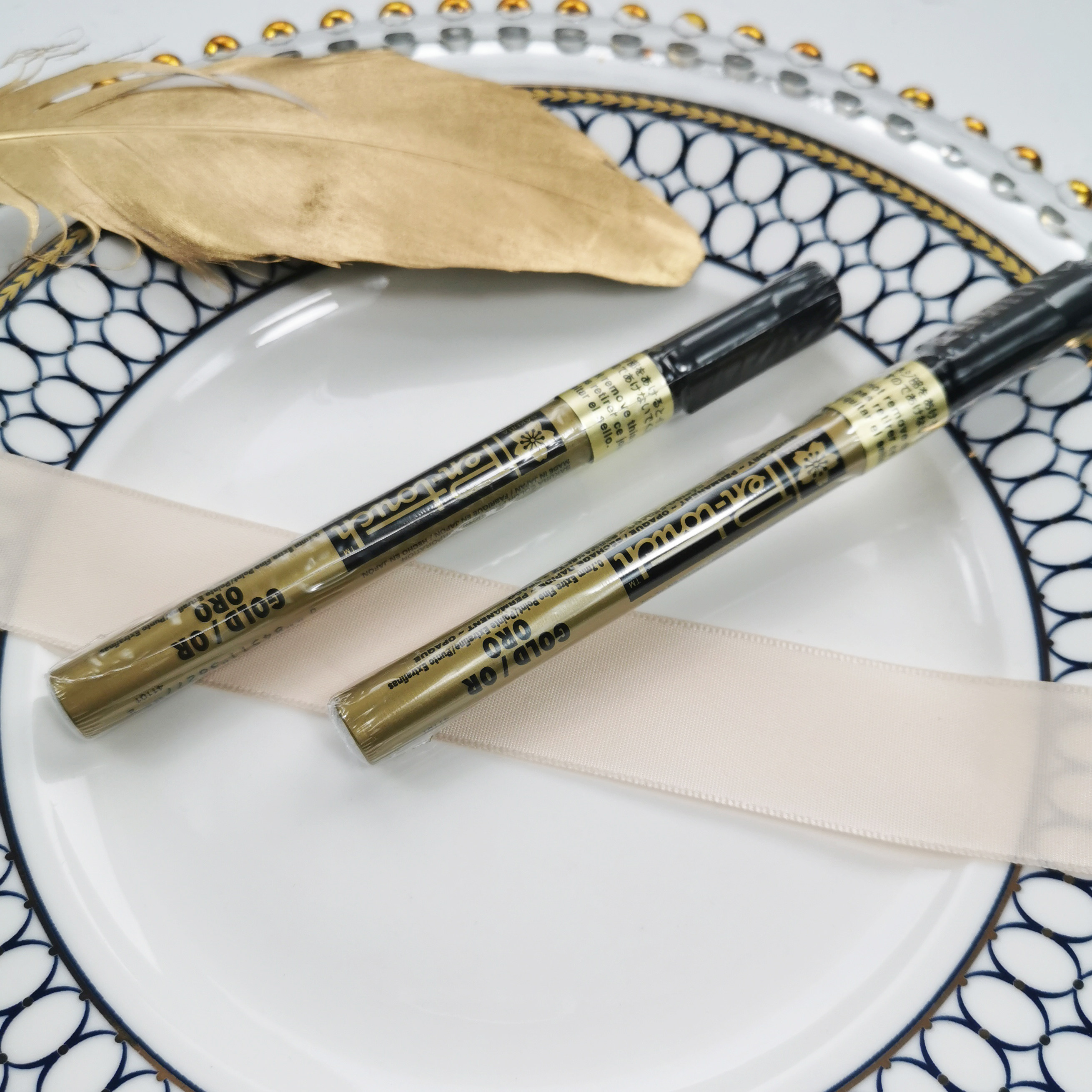 新款樱花金色签名笔结婚签字签到笔油性0.7mm油漆笔不掉色马克笔