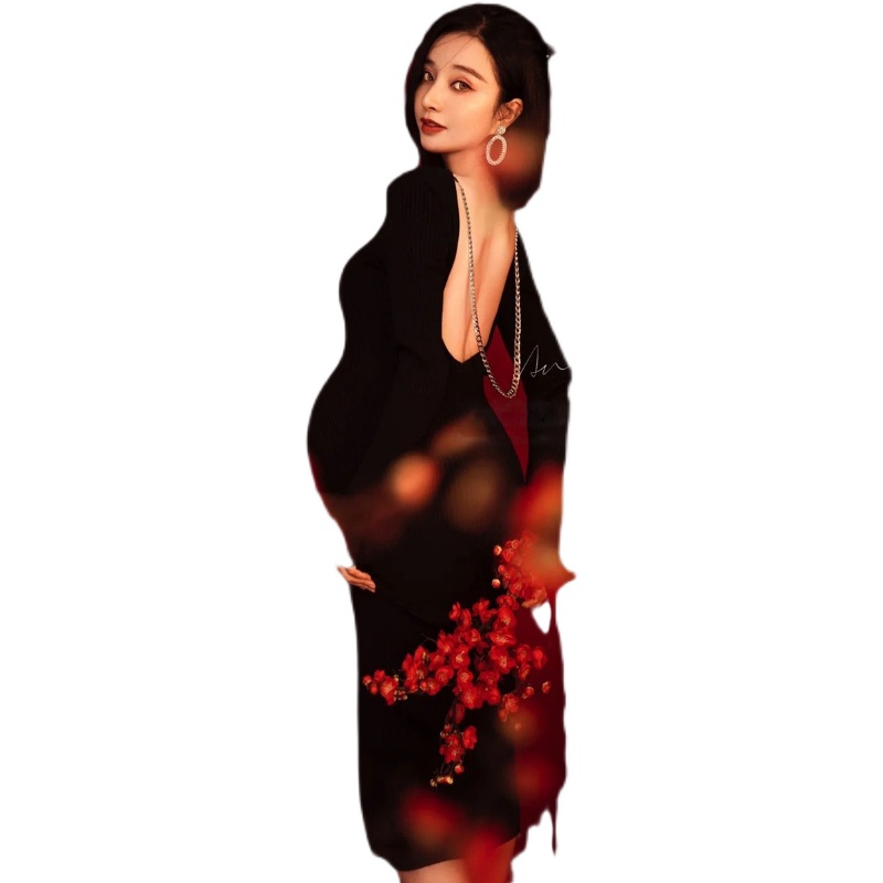孕妇照服装简约连体裙时尚居家温馨影楼拍照写真照片孕妇摄影衣服