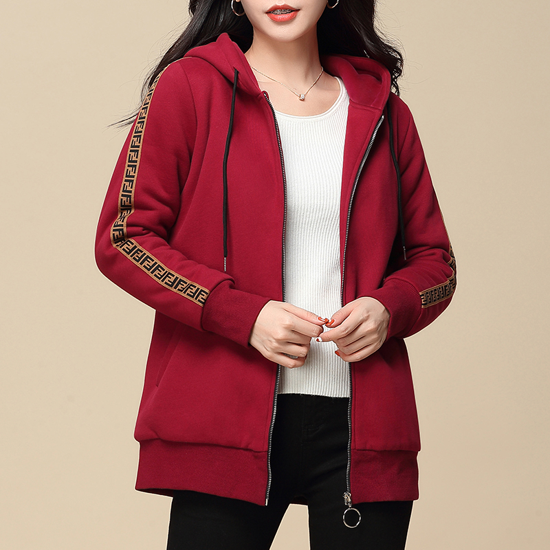 大码卫衣女200斤加绒加厚女装外套2020新款mm大码女装