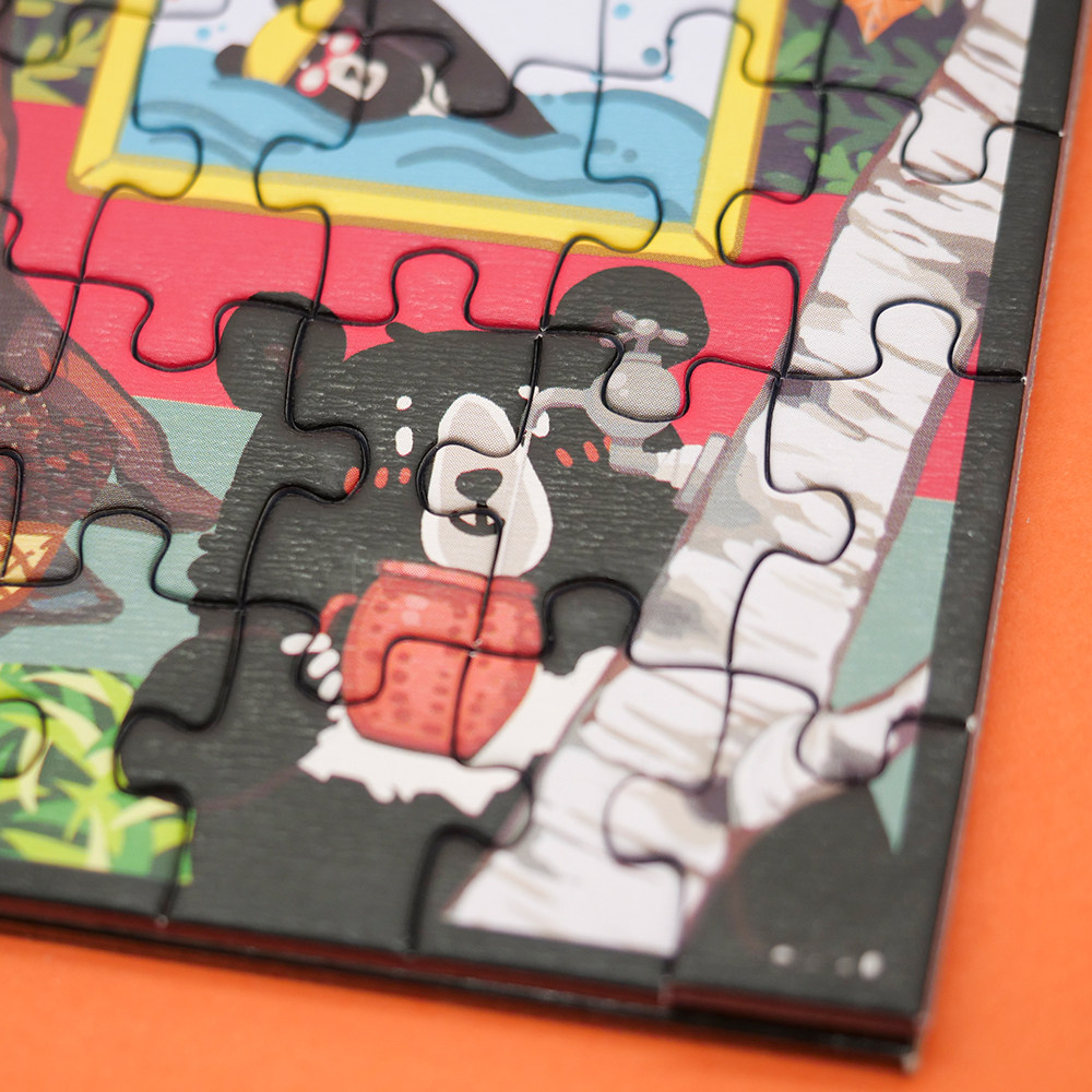 博物小馆原创萌之兔狲小熊猫绿孔雀动物拼图100块拼图