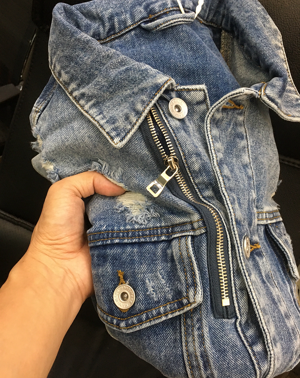 重磅阿美咔叽牛仔外套男 复古水洗做旧纯棉工装夹克韩版修身潮牌