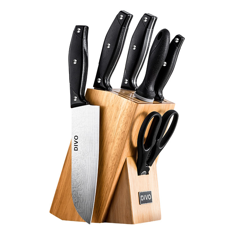 德国divo木座刀具套装家用厨房不锈钢菜刀菜板全套厨房刀具