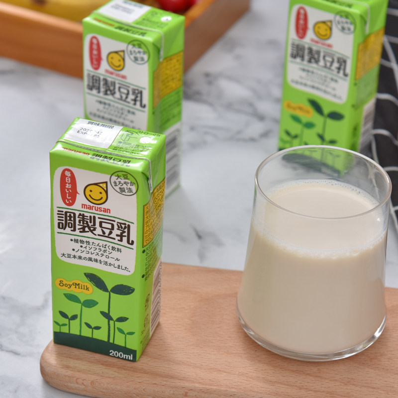包邮日本进口丸三marusan调制豆乳豆奶豆浆饮料轻卡儿童饮料12盒-mc母