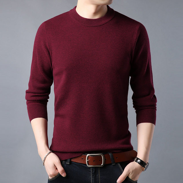Autumn and winter half high neck sweater men's round neck long sleeve sweater Autumn and winter half high neck sweater men's round neck long sleeve sweater