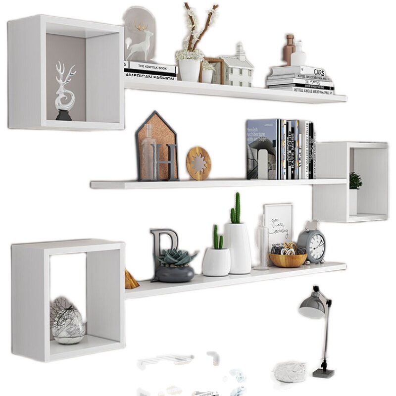 墙上置物架背景墙书架挂墙壁挂式挂壁简易小型壁柜搁板