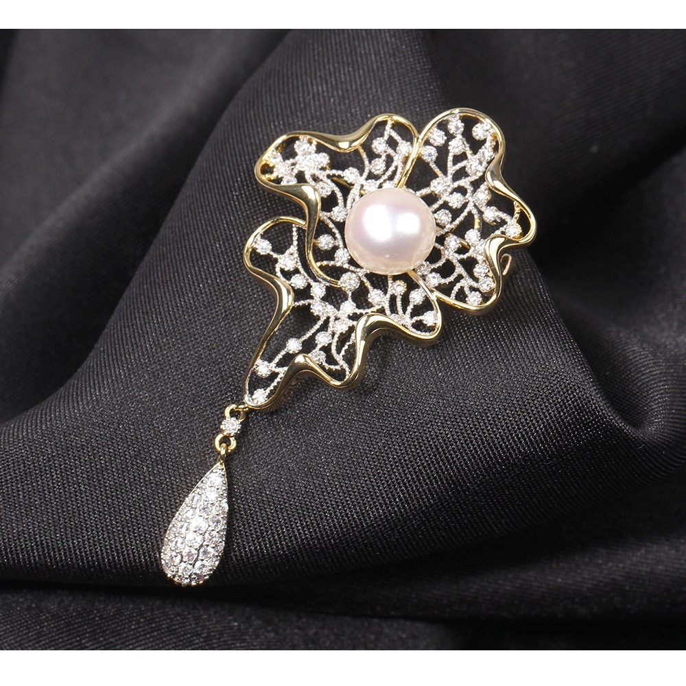国风中式胸针淡水珍珠独特别针高档流苏设计胸针
