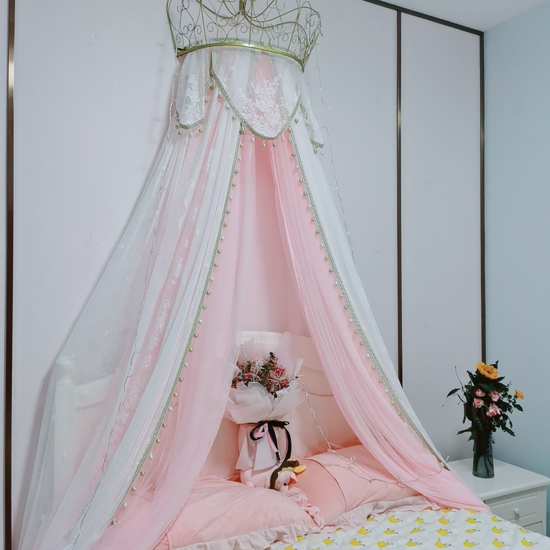 欧式公主床头装饰床幔纱帘床帘儿童吊顶纱幔床幔