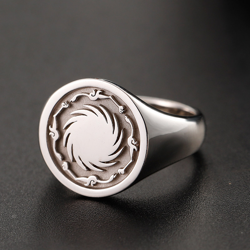 太阳太阳神神鸟徽章戒指18k黄金足金铂金商周手饰