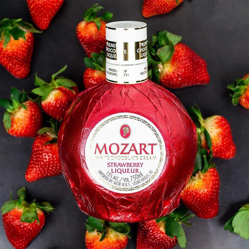送一奥地利进口莫扎特mozart巧克力利口酒黑白草莓奶油力娇酒
