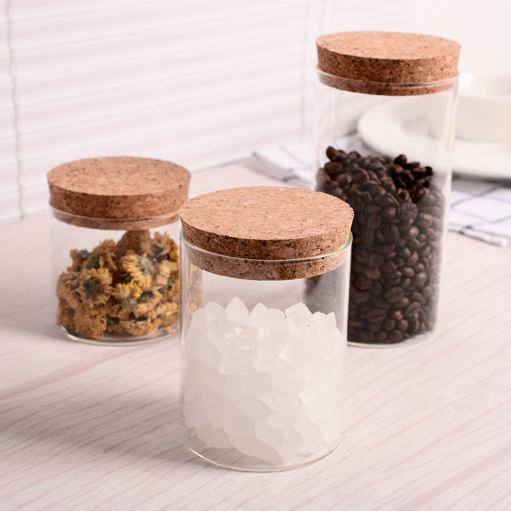 软木塞玻璃瓶密封透明玻璃罐储物罐糖果饼干干花密封罐