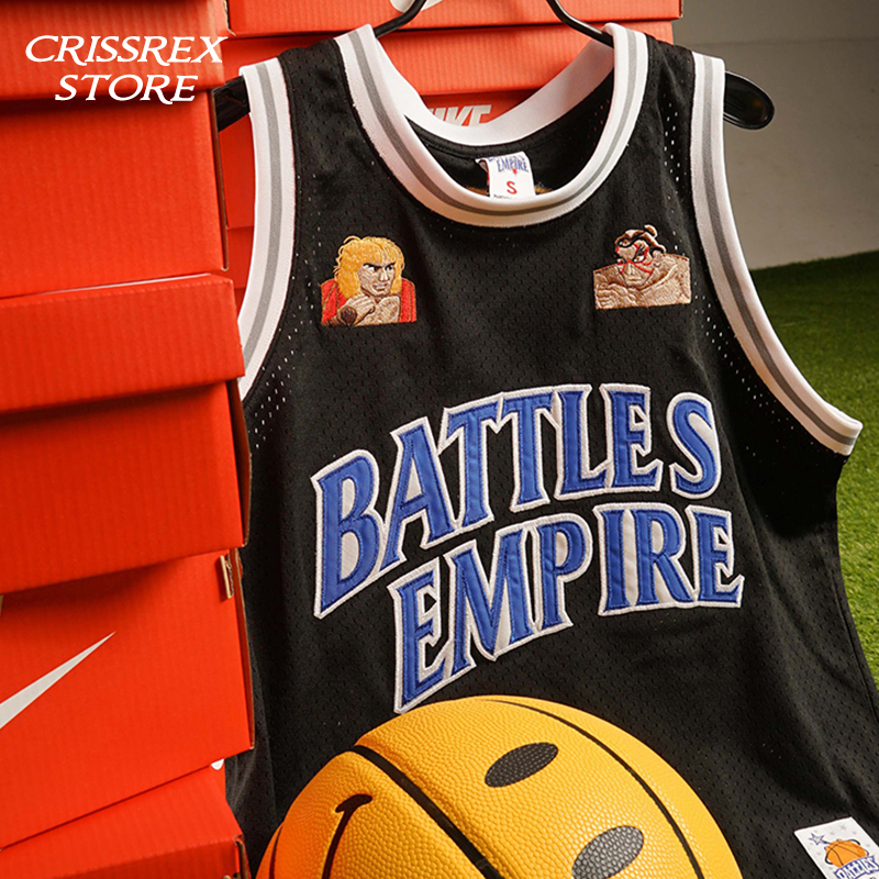 Crissrex Store Battles 刺绣透气美式复古篮球休闲运动背心球衣