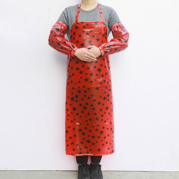 围裙防水防油pvc男女长款加厚餐厅厨房透明胶围裙