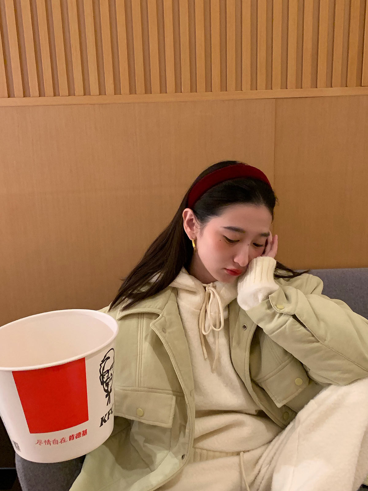 新品抢先先加莫兰兰迪奶绿初雪棉服sn20104棉衣