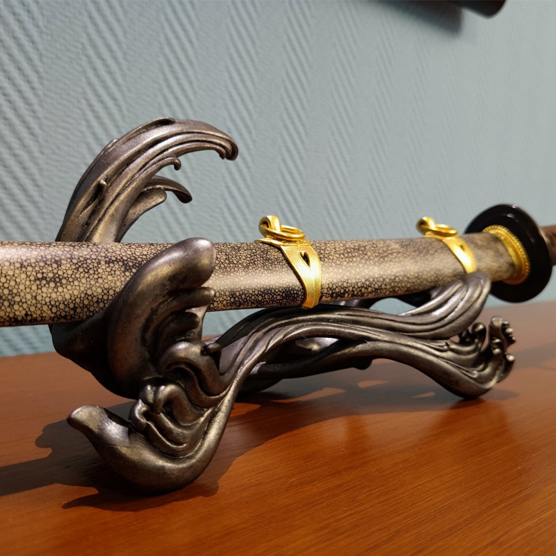 海浪托架中式日式剑架刀架托盘剑台卧式横放剑架