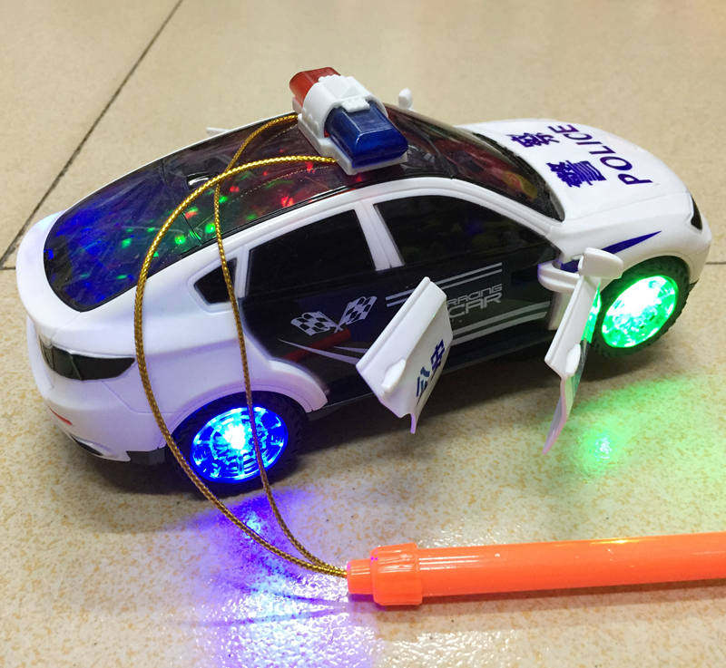 中秋节儿童礼物手提灯笼玩具仿真警车电动万向灯笼