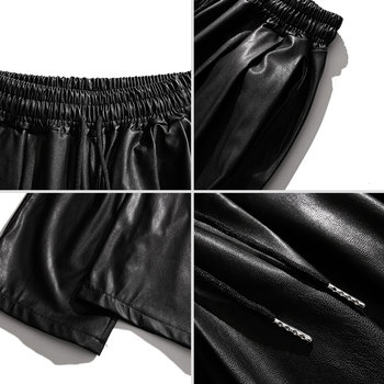 BMOB American handsome ລົດຈັກຫນັງ pants ຜູ້ຊາຍພາກຮຽນ spring oversize trendy ຍີ່ຫໍ້ຊັ້ນສູງ riding pants ຖະຫນົນບາດເຈັບແລະ