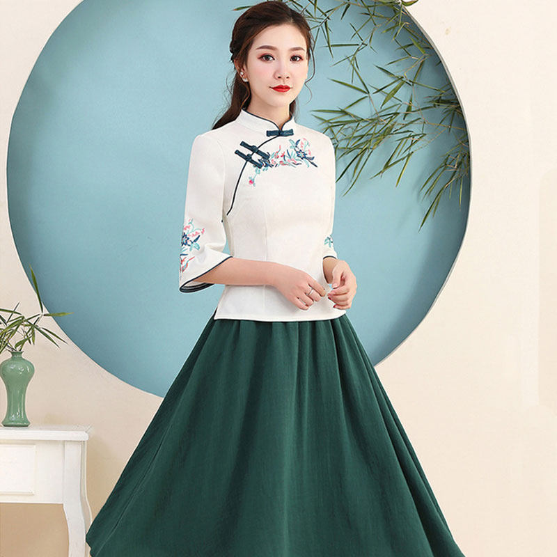 高档酒店古风工作服套装服务员旗袍工装民国中式酒店