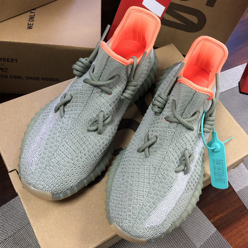 yeziyeezy椰子鞋男灰橙侧透满天星正品官网三杠跑步鞋